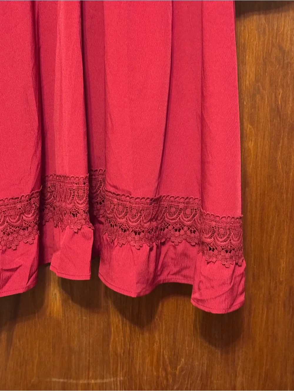 Women’s Plus Size Red Crochet Cottagecore Tunic Dress Size 3XL